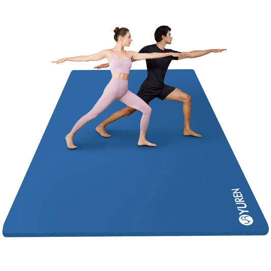 Large Yoga Mat 78X51" 10Mm Thick NBR Foam Exercise Mats for Home/Gym Floor Workout Blue